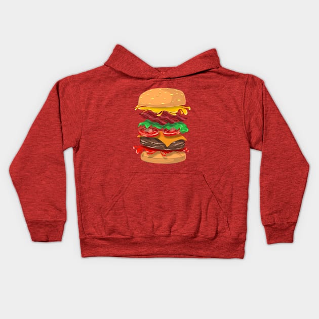 Burger lovin' Kids Hoodie by carlcelino